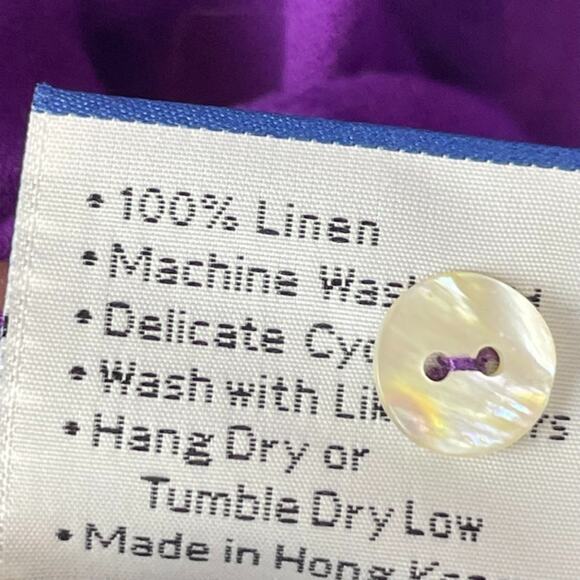 Fridaze Linen Button-Up Shirt XL Long Sleeve Coastal Slow Fashion Minimalist - Picture 6 of 7